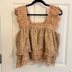 Chic Boho Lace Trim Top